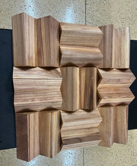 Paulownia Wood Acoustic Diffuser - Wooden Acoustic Diffusion Panel - 60 x  60 cm