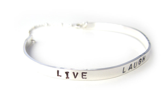 live laugh love bracelet sterling silver