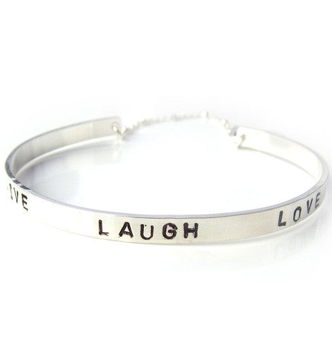 live laugh love bracelet sterling silver