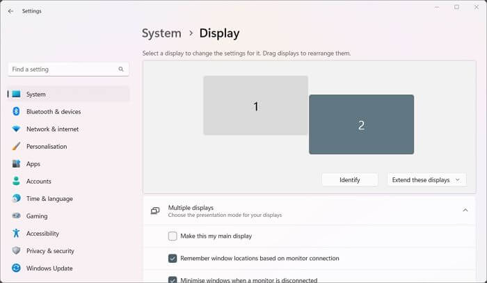 Windows Arrange Monitors