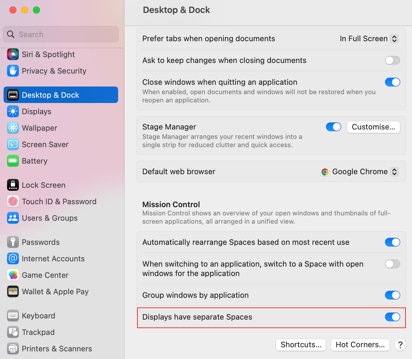 Displays have separate spaces