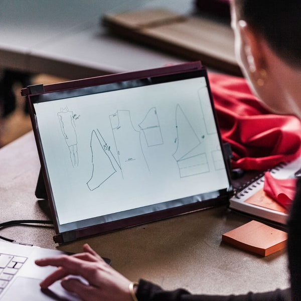 using graphic design tools on a drawing tablet