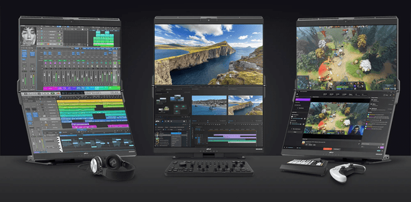 Dual monitor used for music production on the go