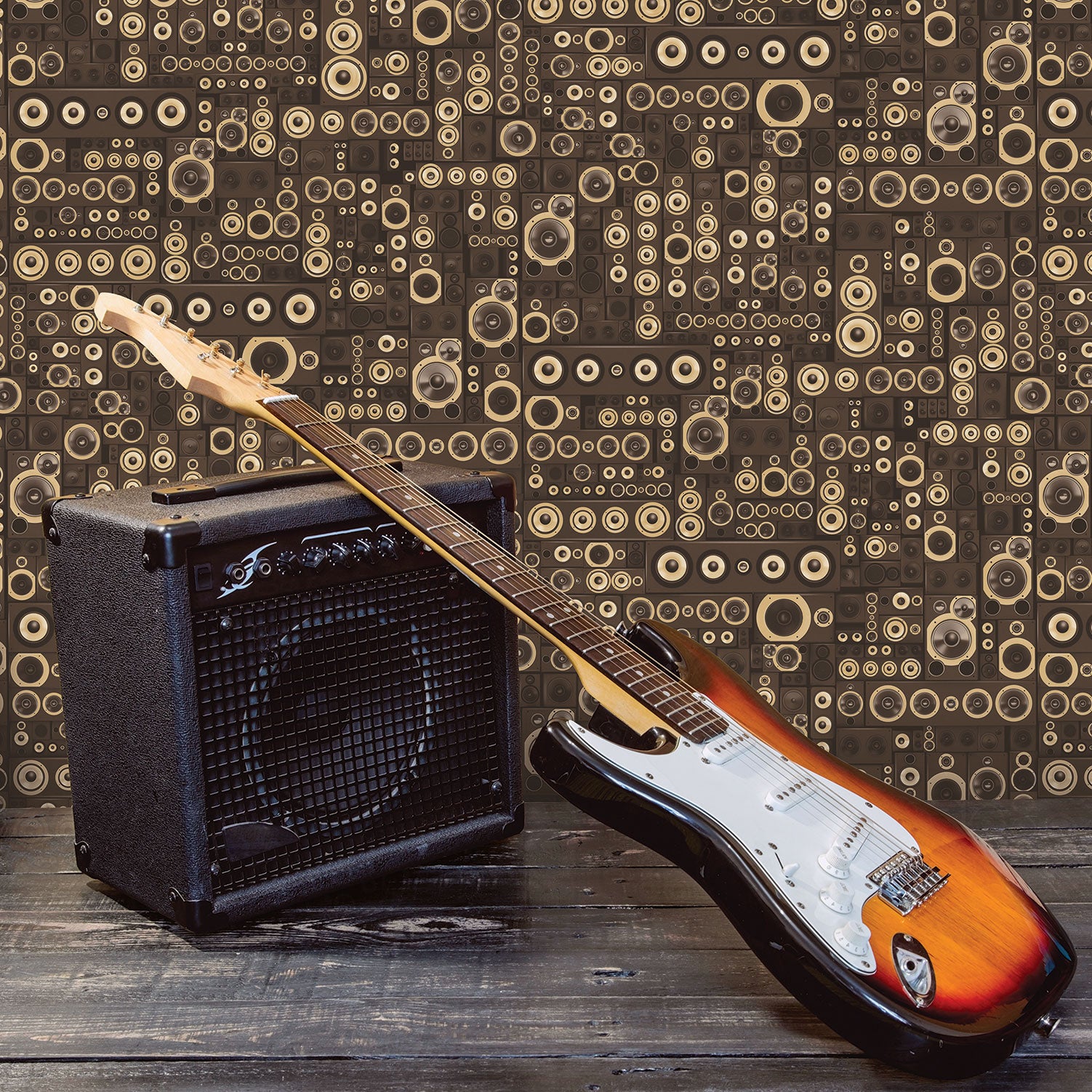 Stacked Speaker Boxes Grunge Geometric Wallpaper @ Wallpaper Brokers