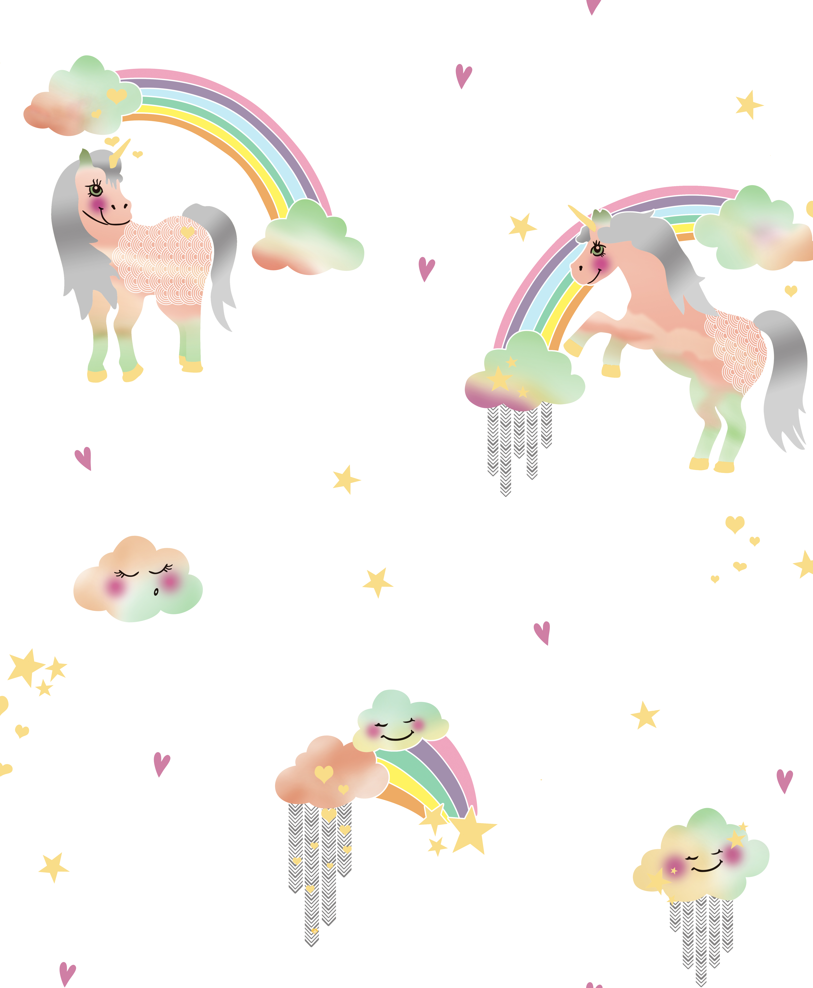 Unicorns & Rainbows Dream Land Wallpaper – Wallpaper Brokers