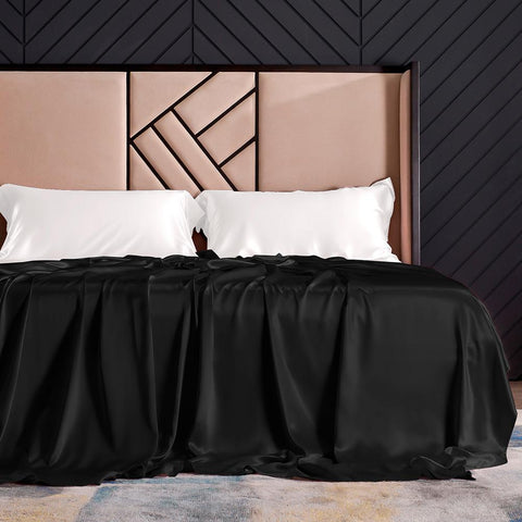 black silk bed sheet
