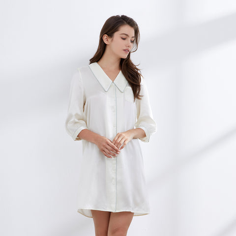 white silk nightshirt