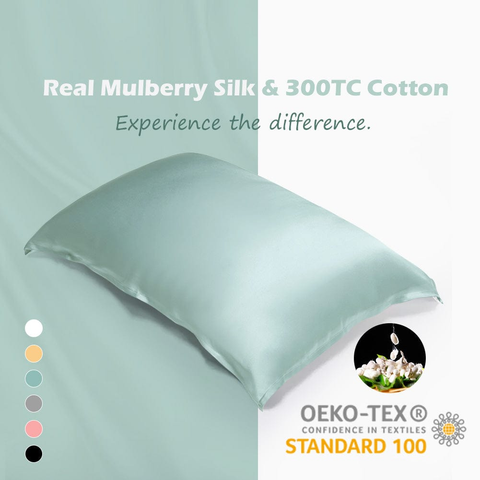 16 Momme Zippered Silk Pillowcase Cotton Underside