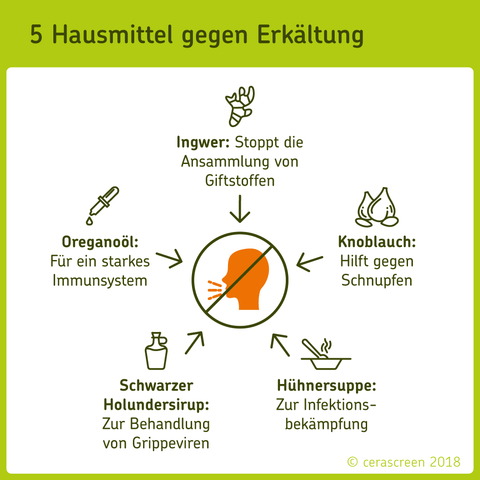 5 Hausmittel gegen Erkältung