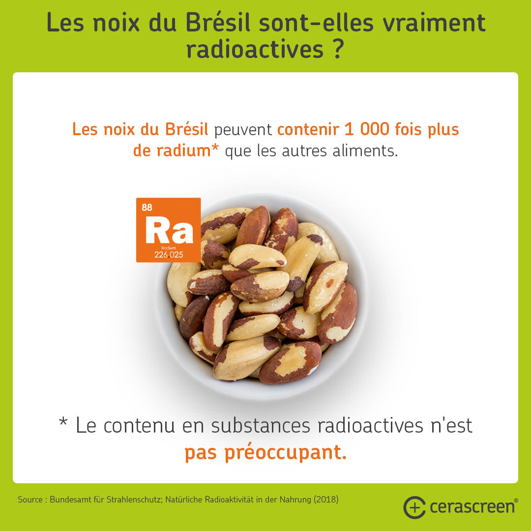 Sélénium et noix du Brésil - sont-elles radioactives ?