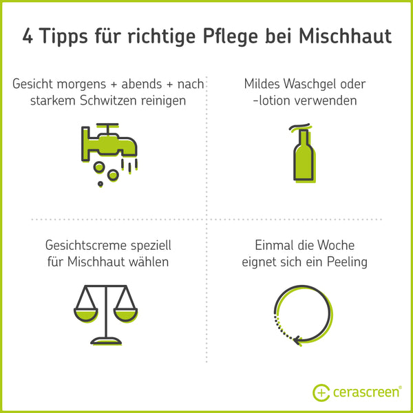 Tipps für die Pflege von Mischhaut