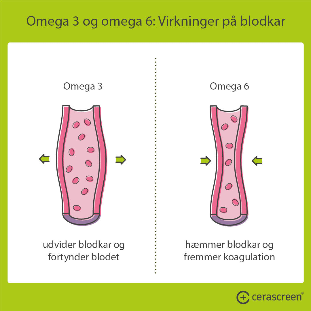 Omega 3 and Omega 6 effects on blood vessels