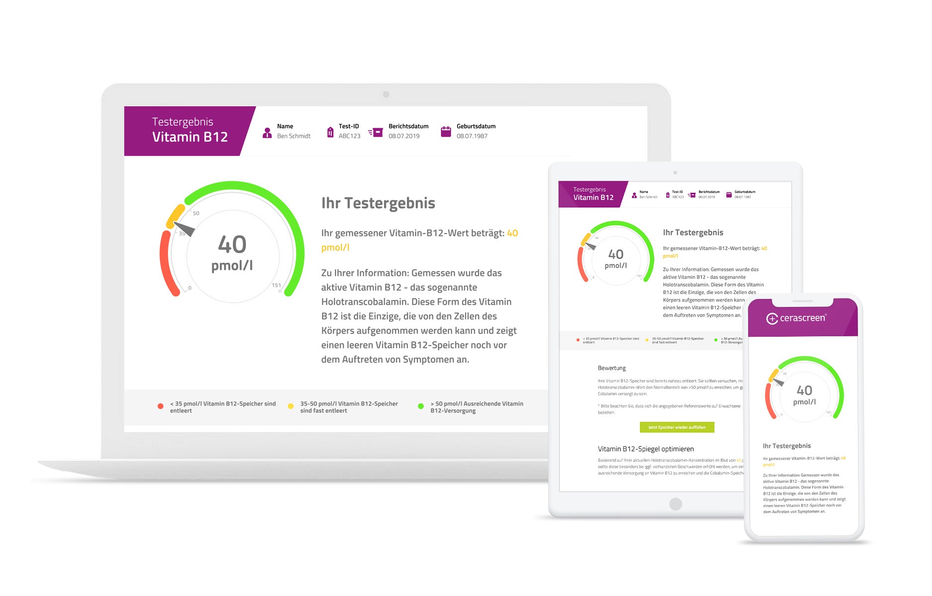 Ihr Testergebnis Vitamin B12 Test - Doppelpackung