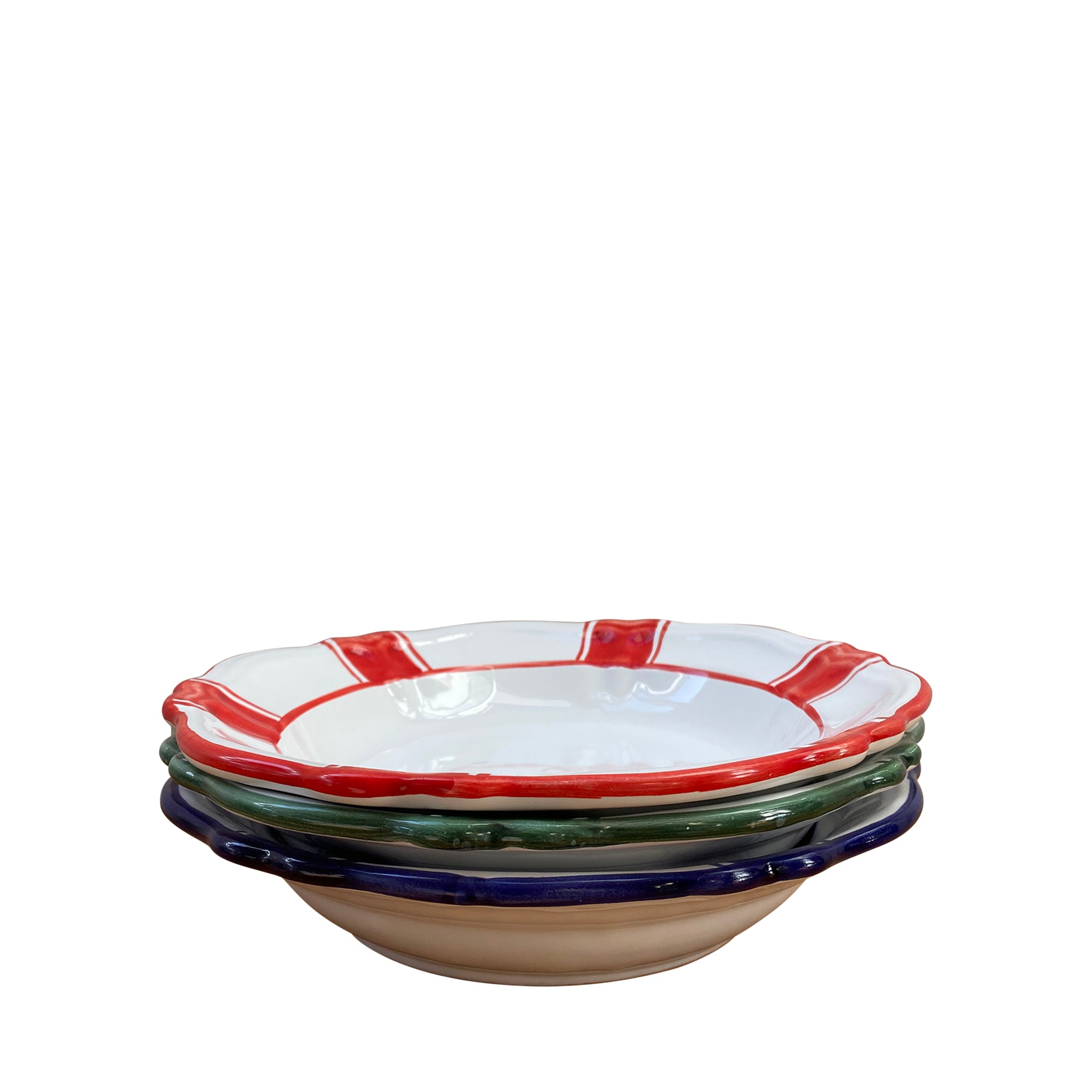 Ceramic pasta bowl - blue stripe, Puglia, Italy – ALEX AND TRAHANAS