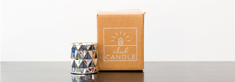 Silver candle with box