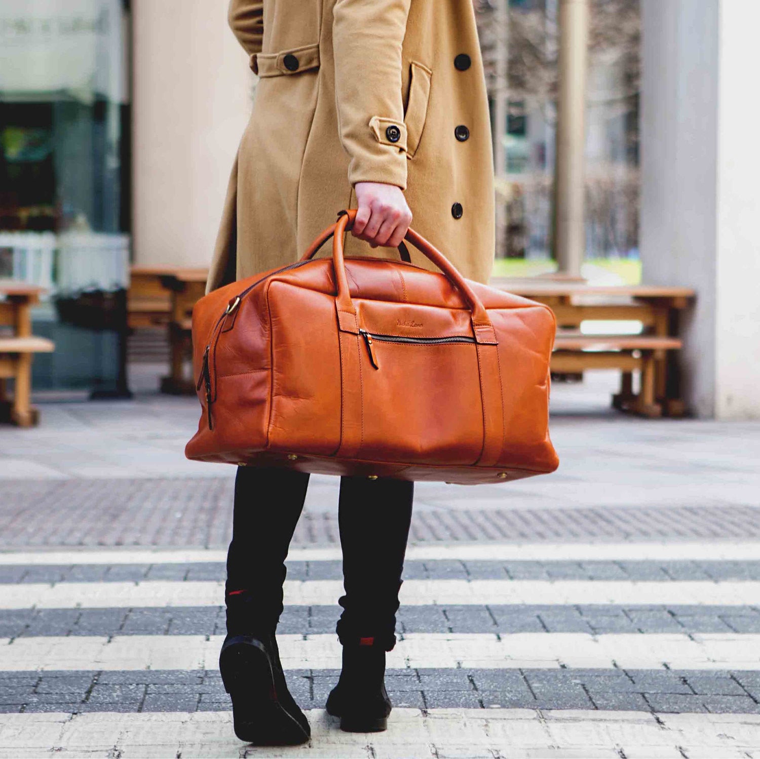 tan leather holdall mens