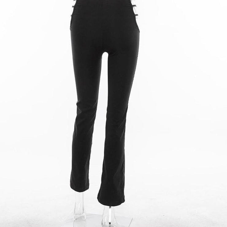 hip cut out flare pants