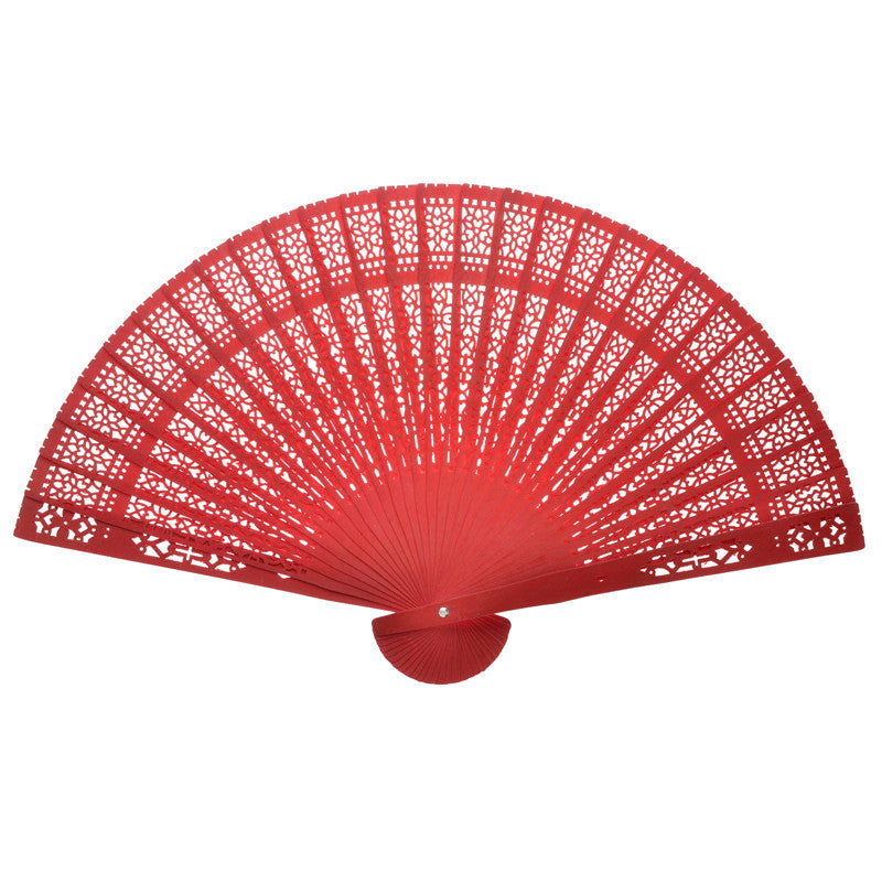 red hand fan