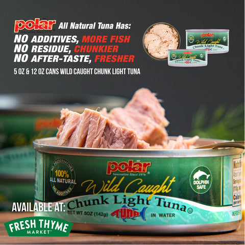 polar white crab meat salad crab fresh thyme grocery store canned seafood tuna albacore chunk light solid white