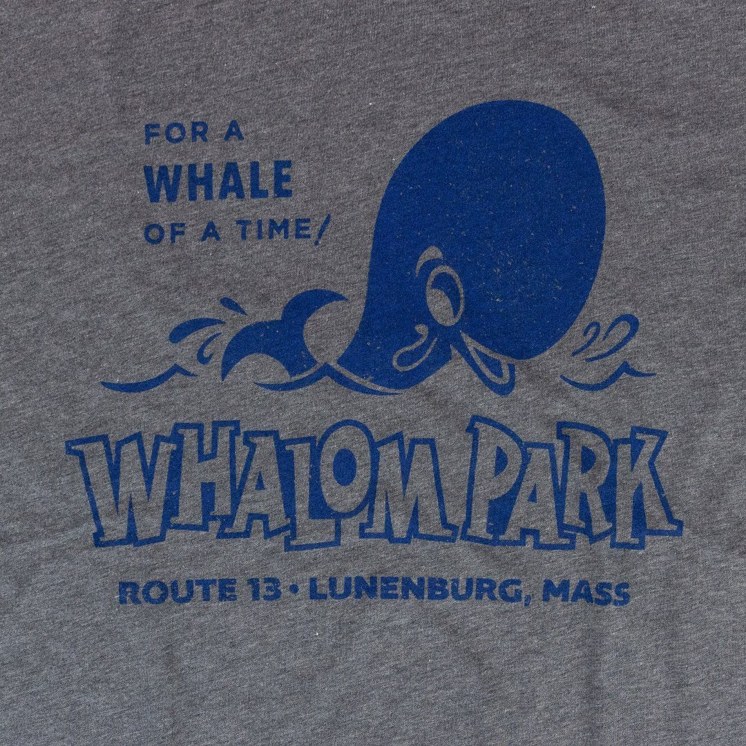 Whalom Park Massachusetts T-Shirt Graphic Grey With Blue