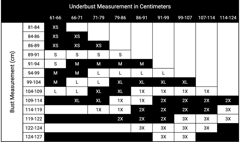 Lingerie Size Charts | Thistle and Spire