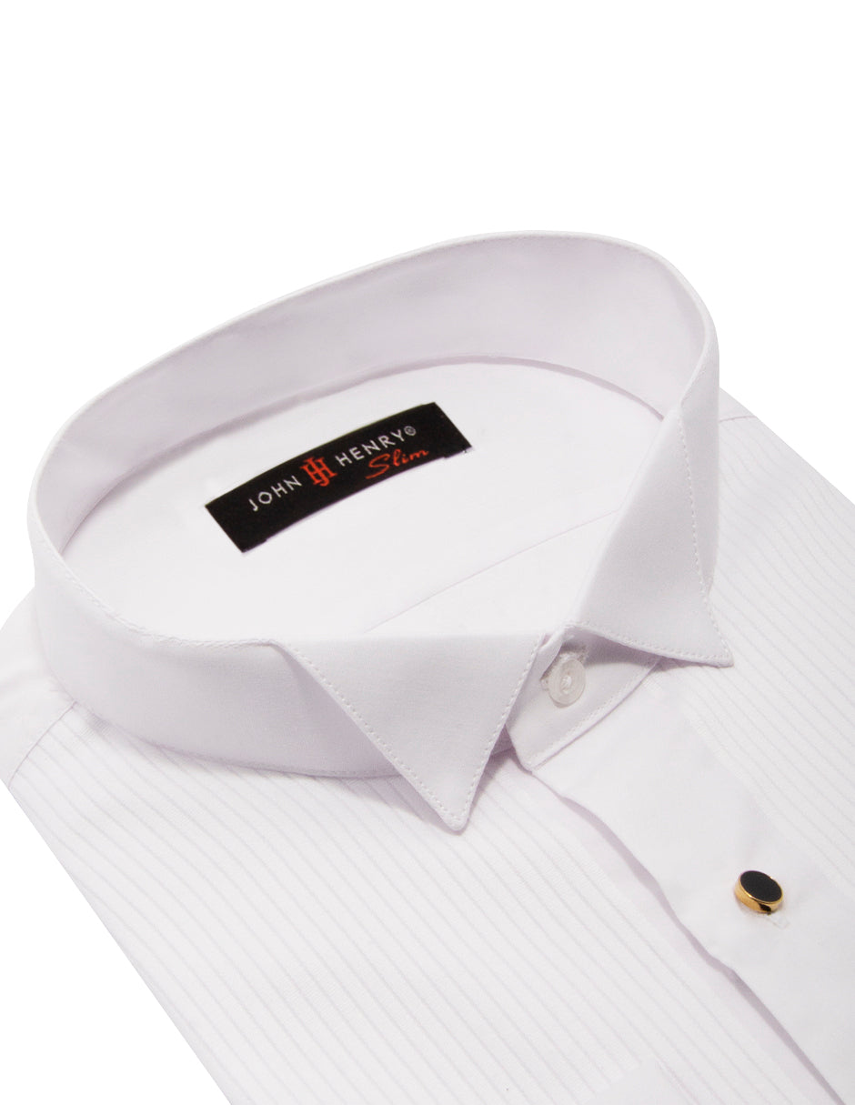 Camisa de Etiqueta Slim de Cuello de Paloma Blanca – John Henry
