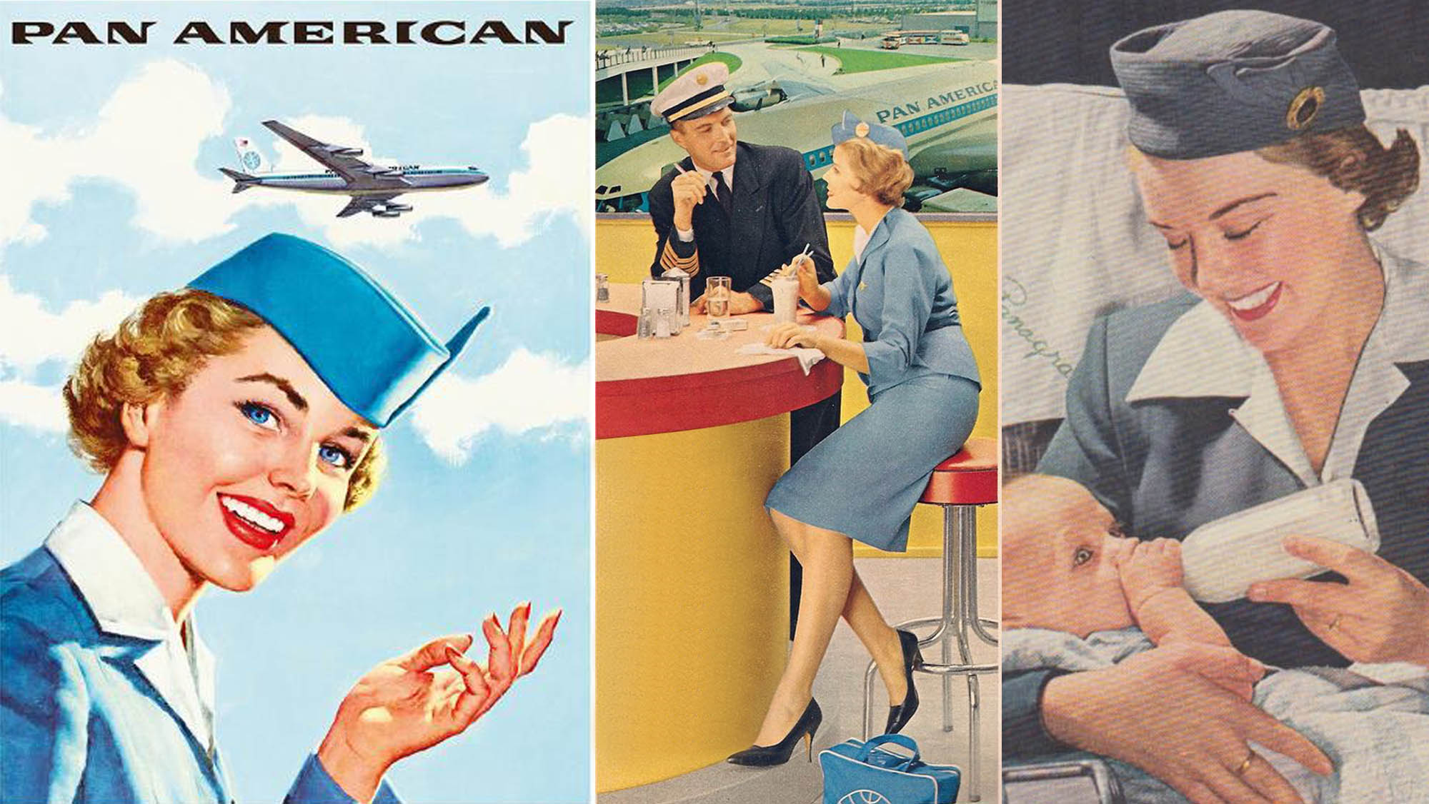 PAN AM retro ads for Joan Seed’s blog post The Making of Cockpit Girl
