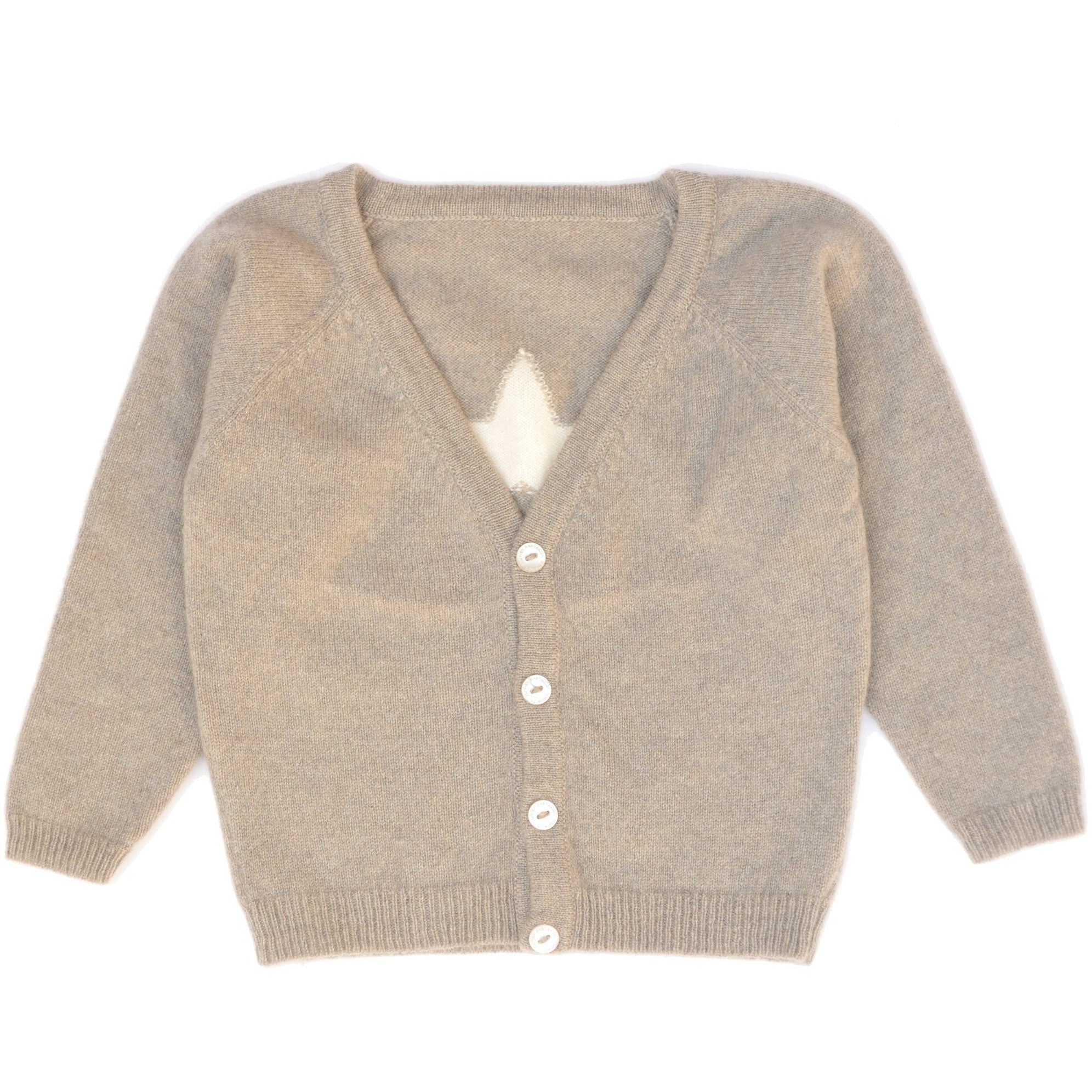 Biscuit Cashmere Cardigan with Star | BubbleChops LLC