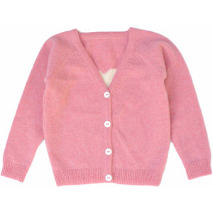 Rose Cashmere Cardigan with Heart | BubbleChops LLC