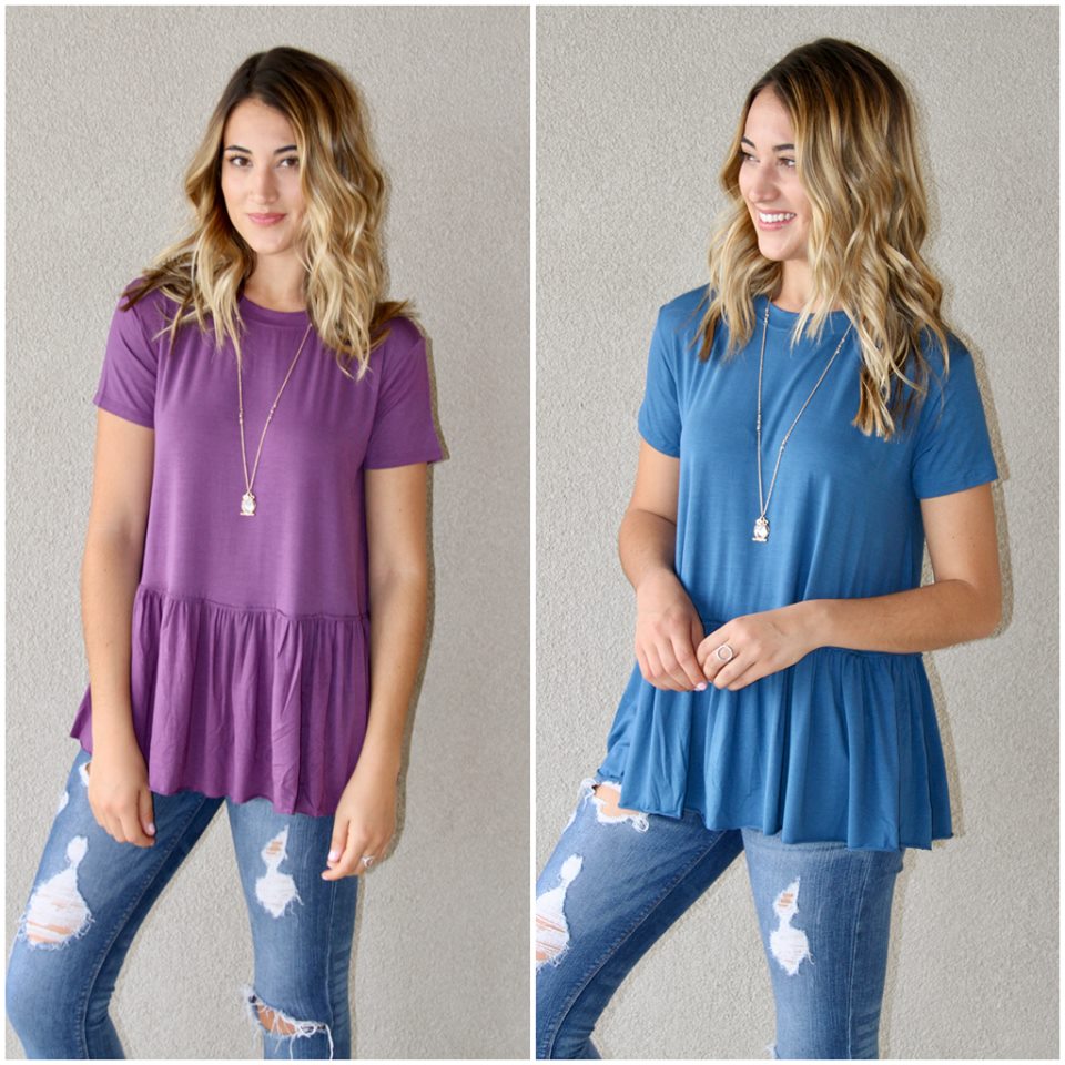 Peplum Tees – Violet Joy