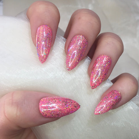 Hot Pink Stilettos with Holographic 