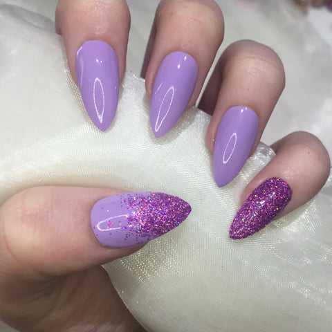 Lilac Stilettos with Purple Holographic 