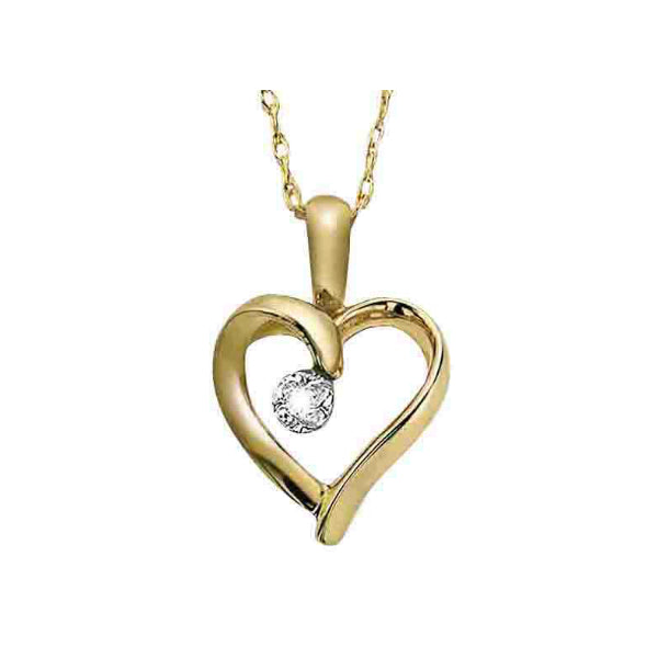 10k Yellow Gold & Diamond Heart Necklace – Carters Jewellers Northern BC