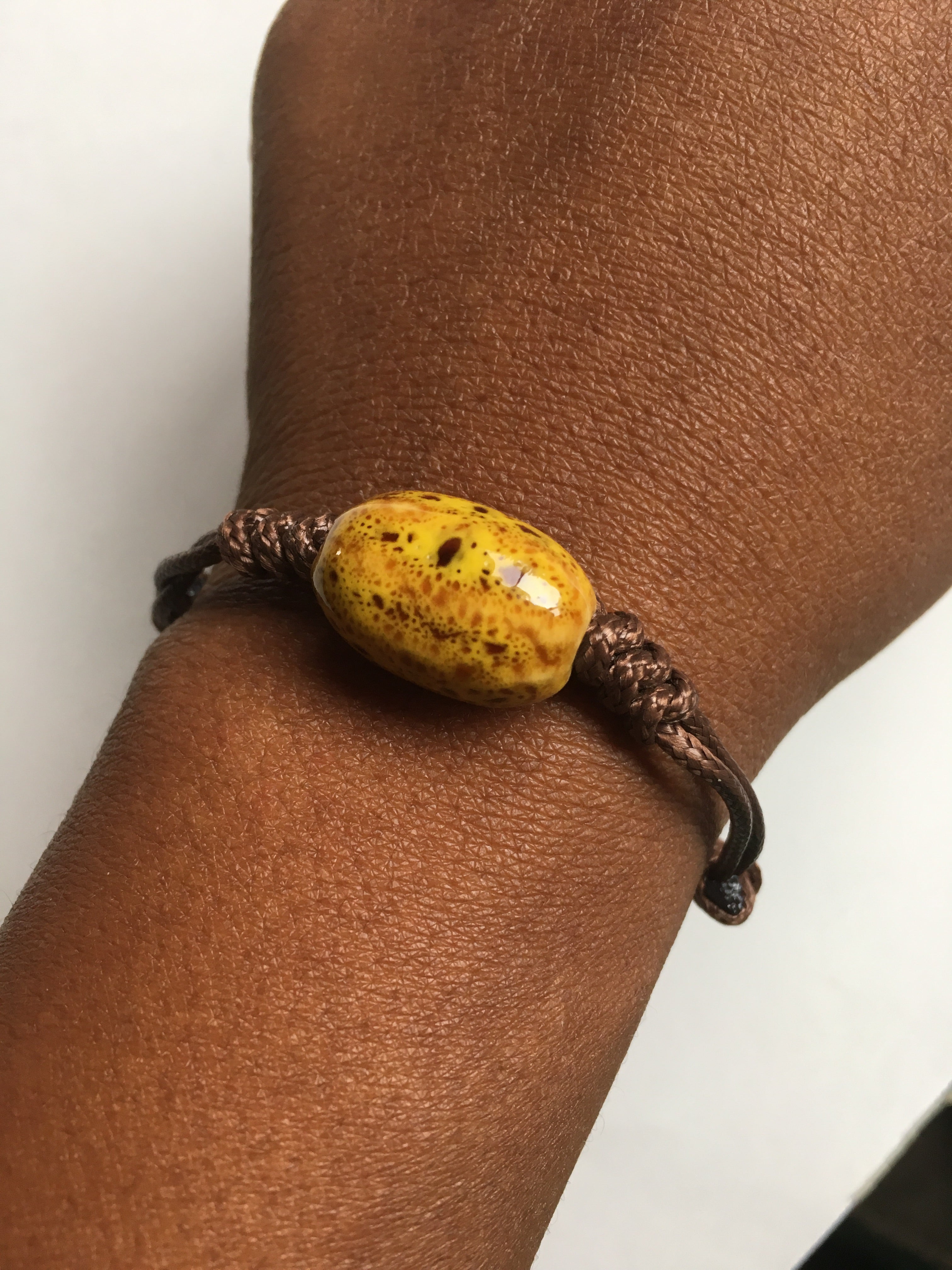 Mustard Seed Ceramic Bead Bracelet