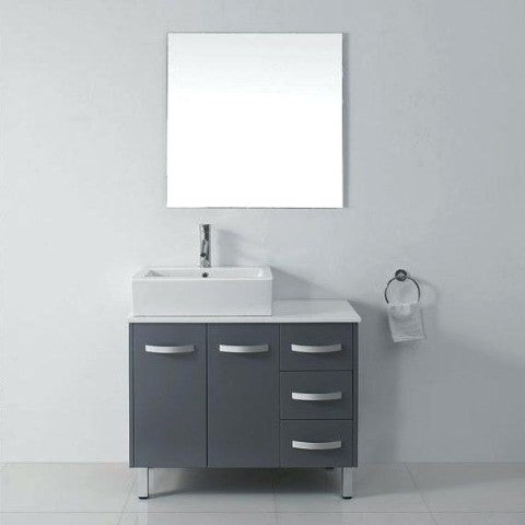 40 inch freestanding grey bathroom vanity vessel sink 