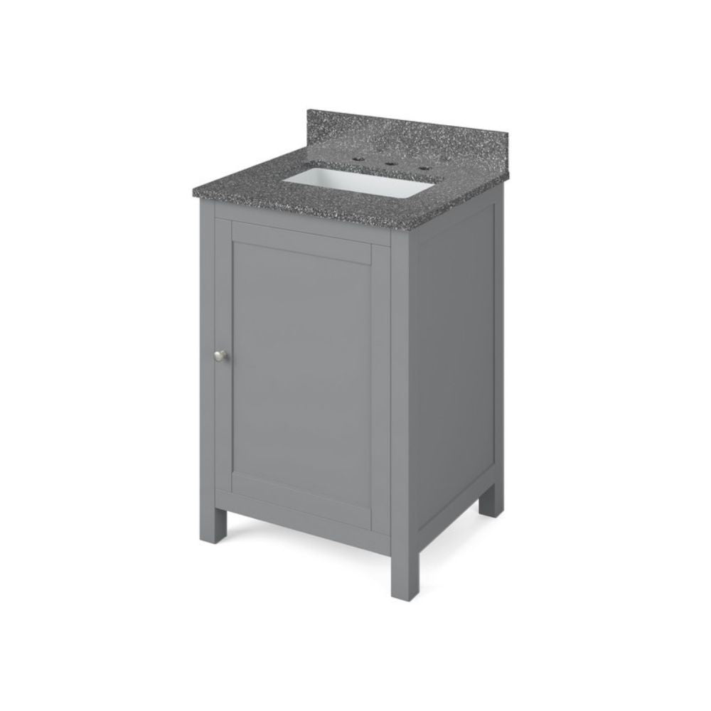 Astoria Transitional Grey 24" Rectangle Sink Vanity with Boulder Cultured Marble Top | VKITAST24GRBOR