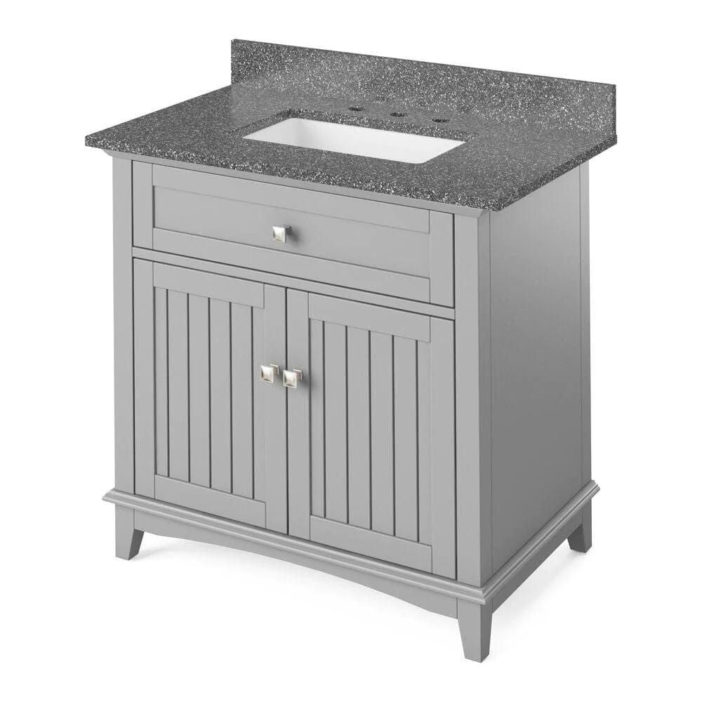 Savino Transitional Grey 48" Rectangle Sink Vanity with Steel Grey Cultured Marble Top | VKITSAV48GRSGR