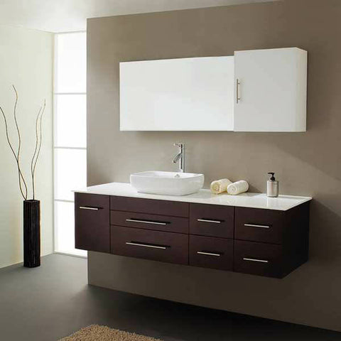 Virtu USA Justine 59-inch Floating Single Bathroom Vanity