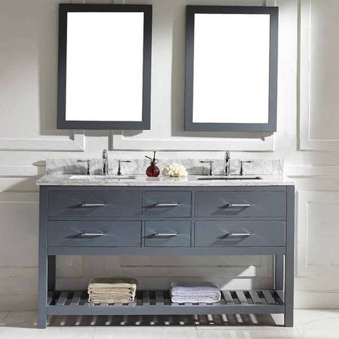 Virtu USA Caroline Estate 60-inch Grey Double Sink Vanity