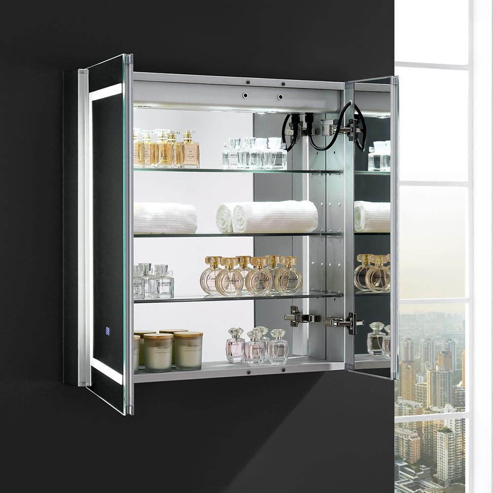Fresca Spazio 30 Wide X 30 Tall Bathroom Medicine Cabinet W Led Lighting Defogger Fmc023030 Dream Bathroom Vanities