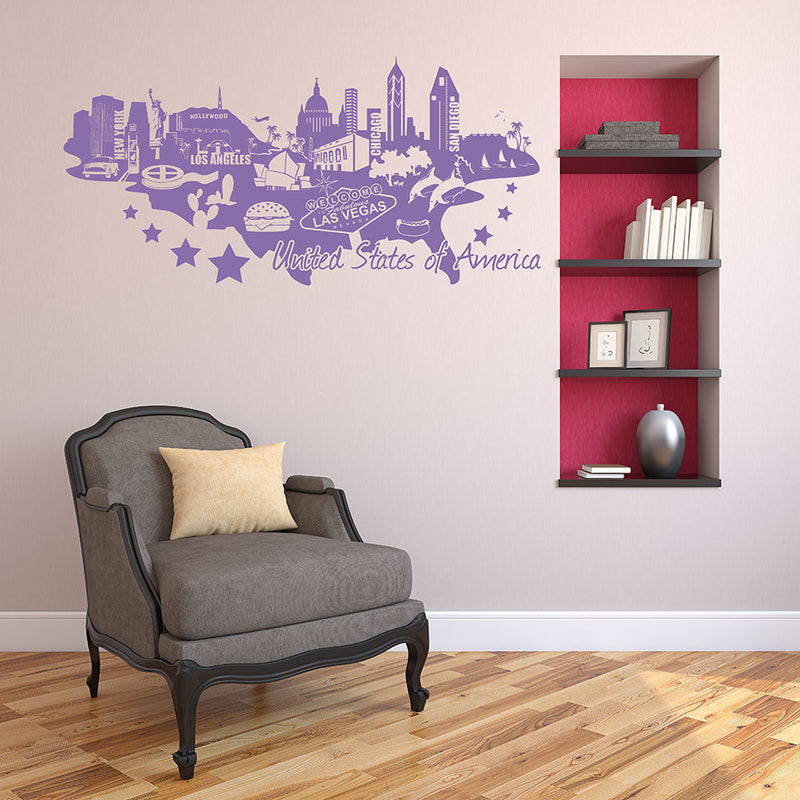 United States Of America Map Wall Decal – Style and Apply