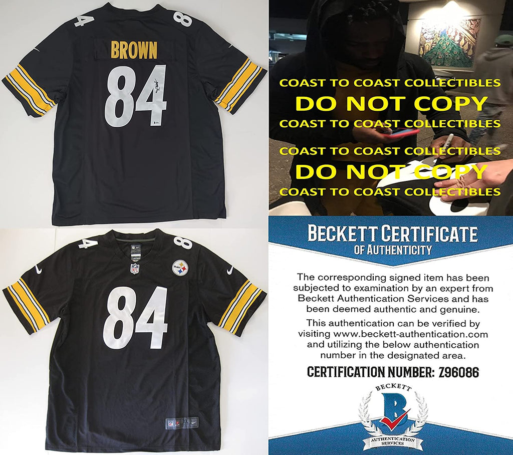 Antonio Brown signed Pittsburgh Steelers football Jersey proof