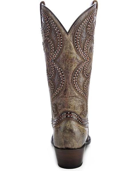 Corral Women's Distressed Studded Overlay Cowgirl Boot Snip Toe - G126 ...