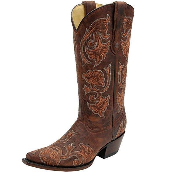 Women's Floral Full Stitch Snip Toe Cowgirl Boots - G1122 – Jeb's ...