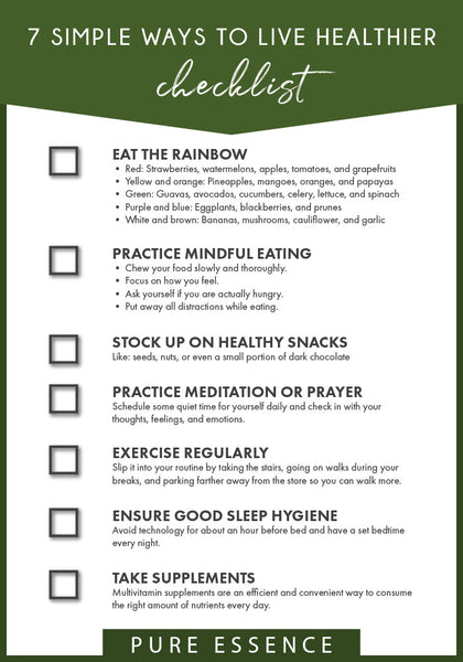 7 ways to live healthier checklist infographic