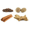 allspice, cinnamon, nutmeg, and ginger