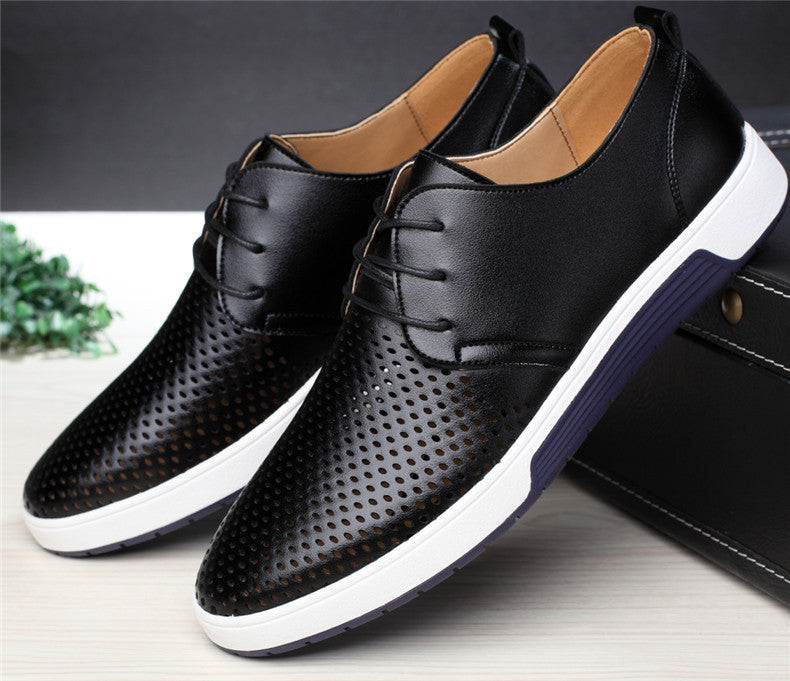 genuine leather oxford casual shoes