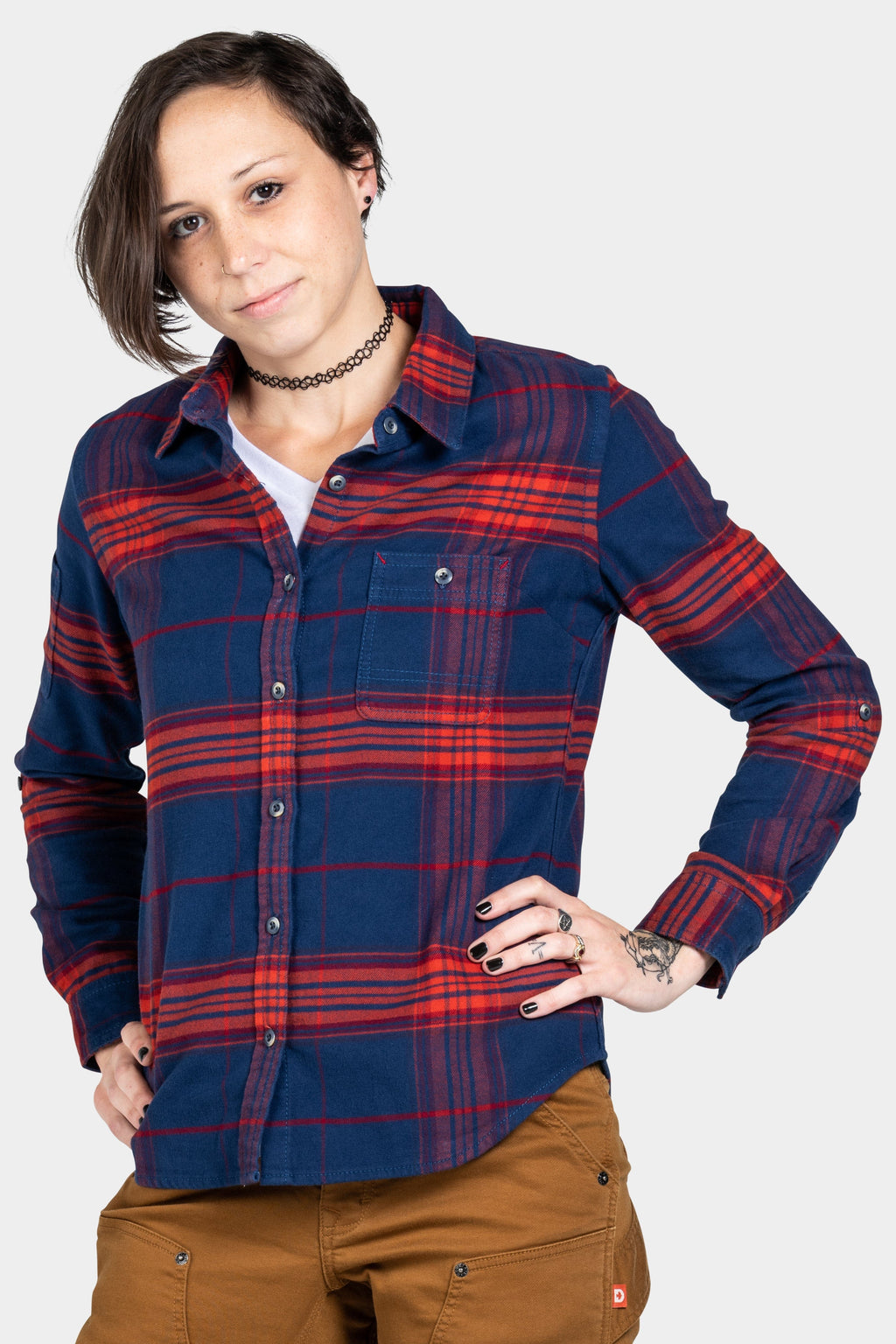 WARMKNIT Flannel Shirt Total Eclipse Blue Cabin Plaid