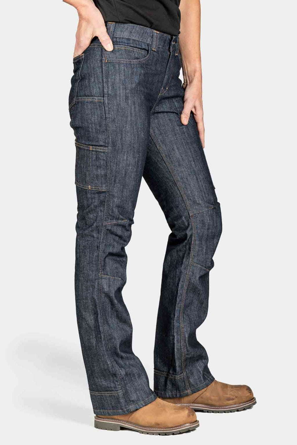 2678 Cuffed Utility Work Pants/Jeans - Black Stretch Denim – eve