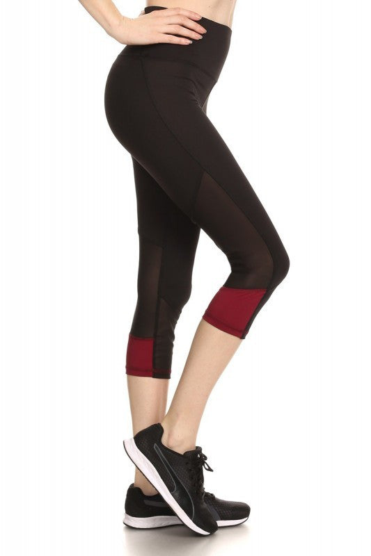 maroon capri leggings